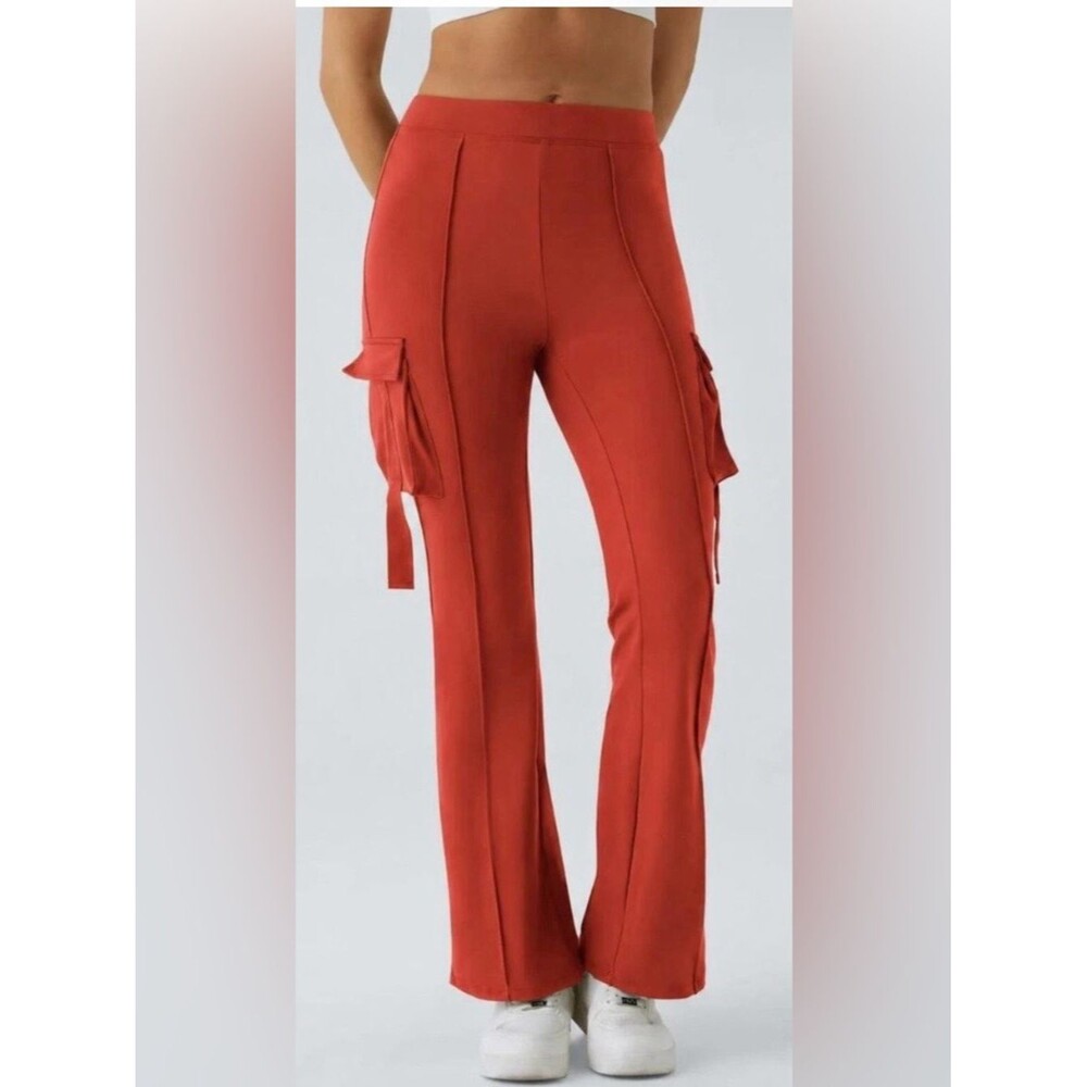 Halara High Waisted Side Flap Pocket Cargo Flare Pants Size XL Petite